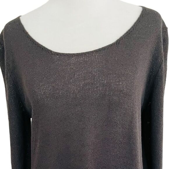 POLES Made in France gray crew neck sweater, rayon polyester, lightweight size L - Picture 2 of 6